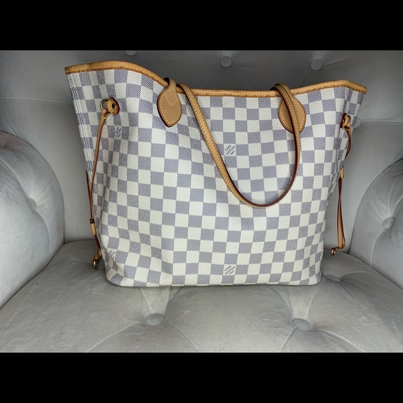 ♥️SOLD♥️Louis Vuitton Neverfull MM Damier Azur - Picture 2 of 8